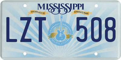MS license plate LZT508
