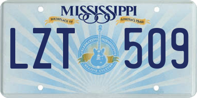 MS license plate LZT509