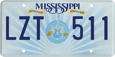 MS license plate LZT511