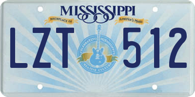 MS license plate LZT512