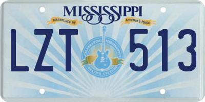 MS license plate LZT513