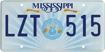 MS license plate LZT515