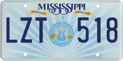 MS license plate LZT518