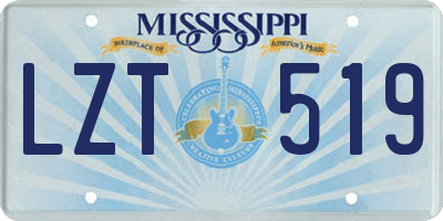 MS license plate LZT519