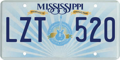 MS license plate LZT520