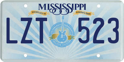 MS license plate LZT523