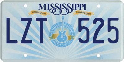 MS license plate LZT525