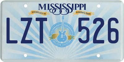 MS license plate LZT526