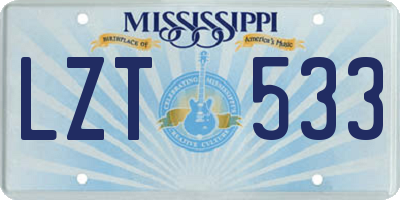 MS license plate LZT533