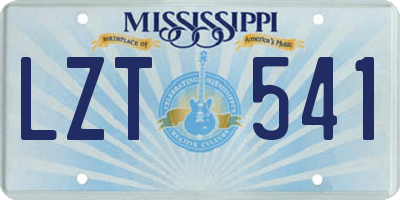 MS license plate LZT541