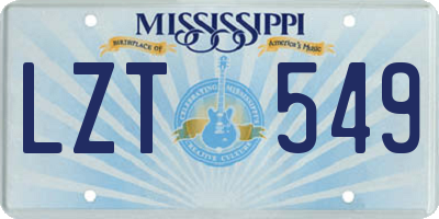 MS license plate LZT549