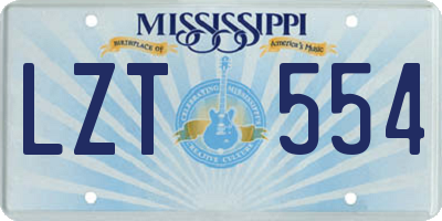 MS license plate LZT554