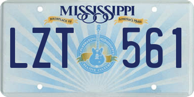 MS license plate LZT561