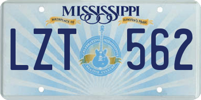 MS license plate LZT562