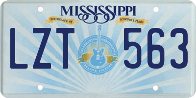 MS license plate LZT563