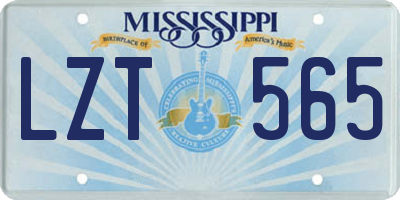 MS license plate LZT565