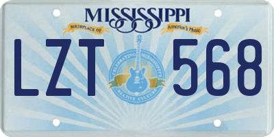 MS license plate LZT568