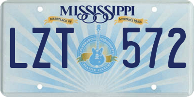 MS license plate LZT572