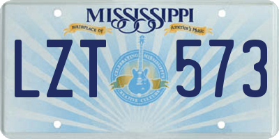MS license plate LZT573