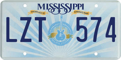 MS license plate LZT574