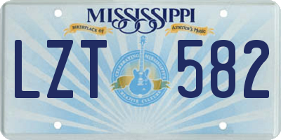 MS license plate LZT582