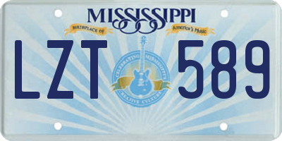 MS license plate LZT589