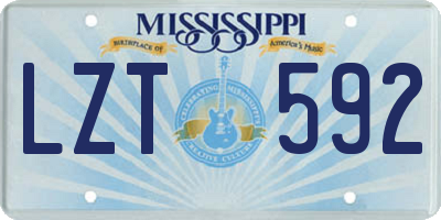 MS license plate LZT592