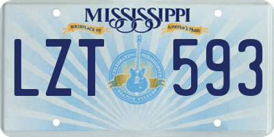 MS license plate LZT593
