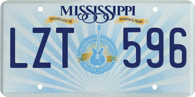 MS license plate LZT596