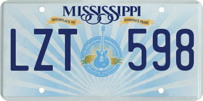 MS license plate LZT598