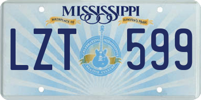 MS license plate LZT599