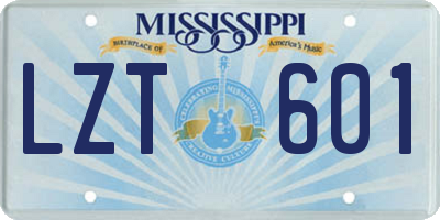 MS license plate LZT601
