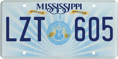 MS license plate LZT605