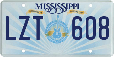 MS license plate LZT608