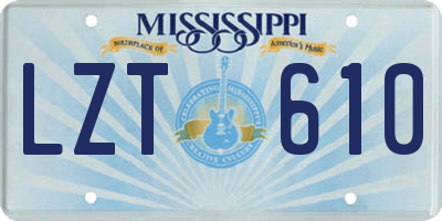 MS license plate LZT610