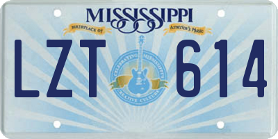 MS license plate LZT614