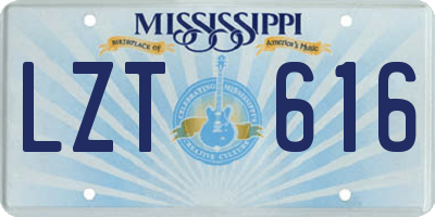 MS license plate LZT616