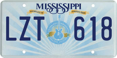 MS license plate LZT618