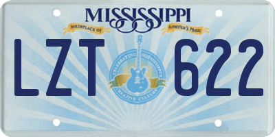 MS license plate LZT622
