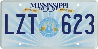 MS license plate LZT623