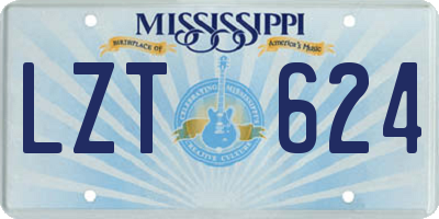 MS license plate LZT624