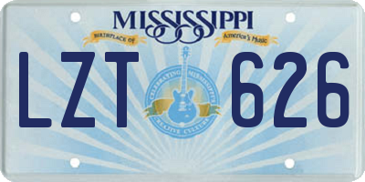 MS license plate LZT626
