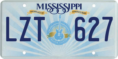 MS license plate LZT627