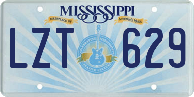 MS license plate LZT629