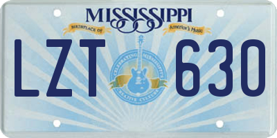 MS license plate LZT630