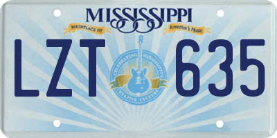 MS license plate LZT635