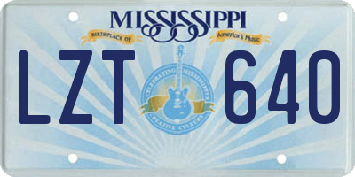 MS license plate LZT640