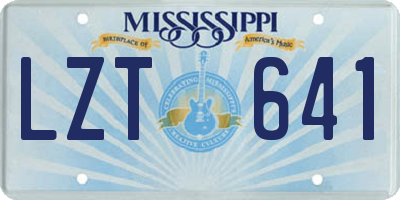MS license plate LZT641