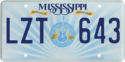 MS license plate LZT643