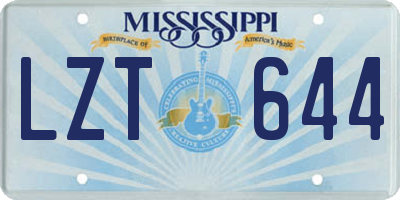 MS license plate LZT644
